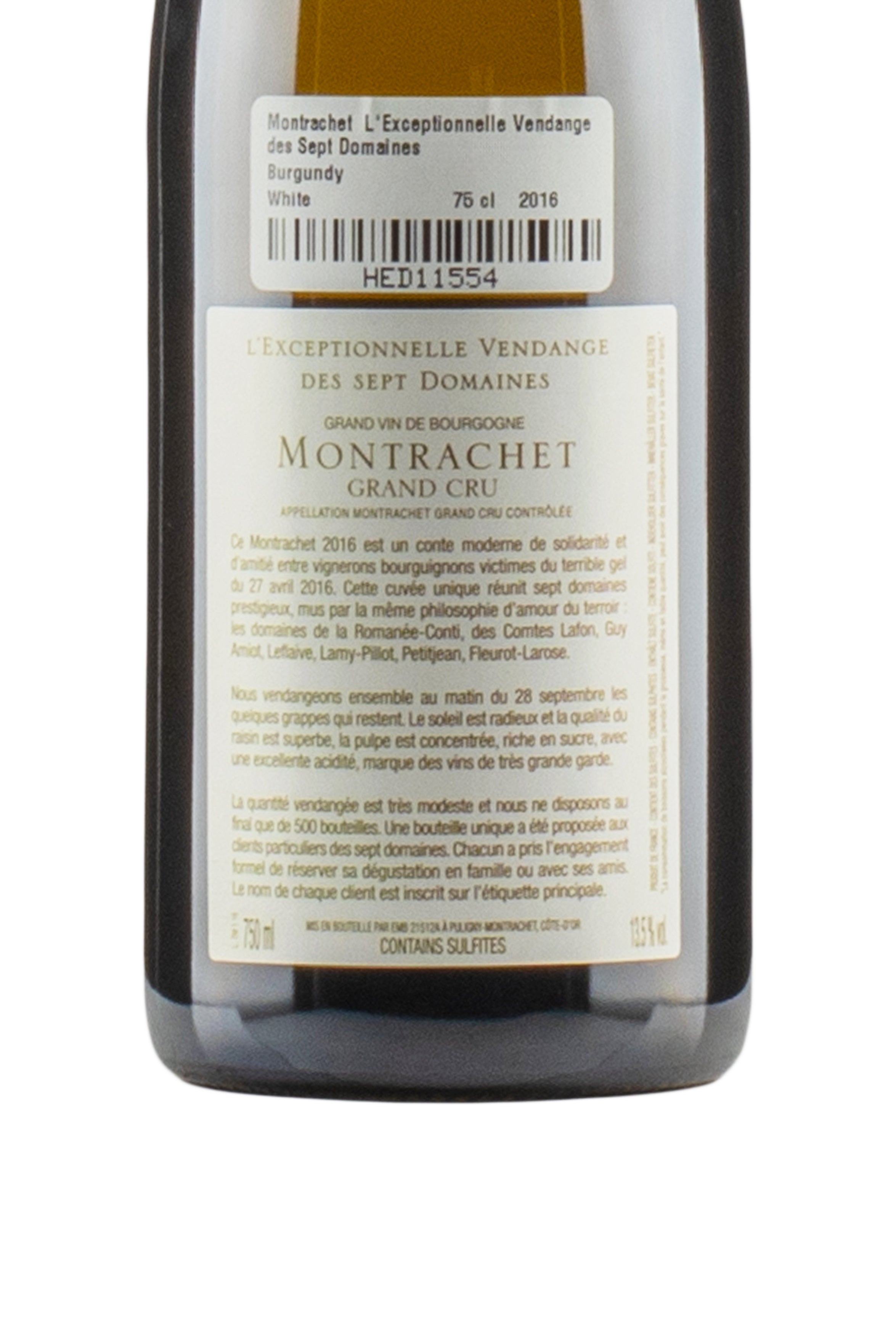 Montrachet L`Exceptionnelle Vendange des Sept Domaines 2016 NFT