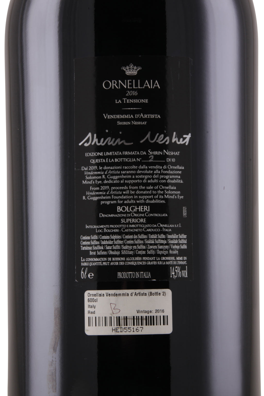 Ornellaia Vendemmia d`Artista Shirin Neshat (Bottle 2) NFT
