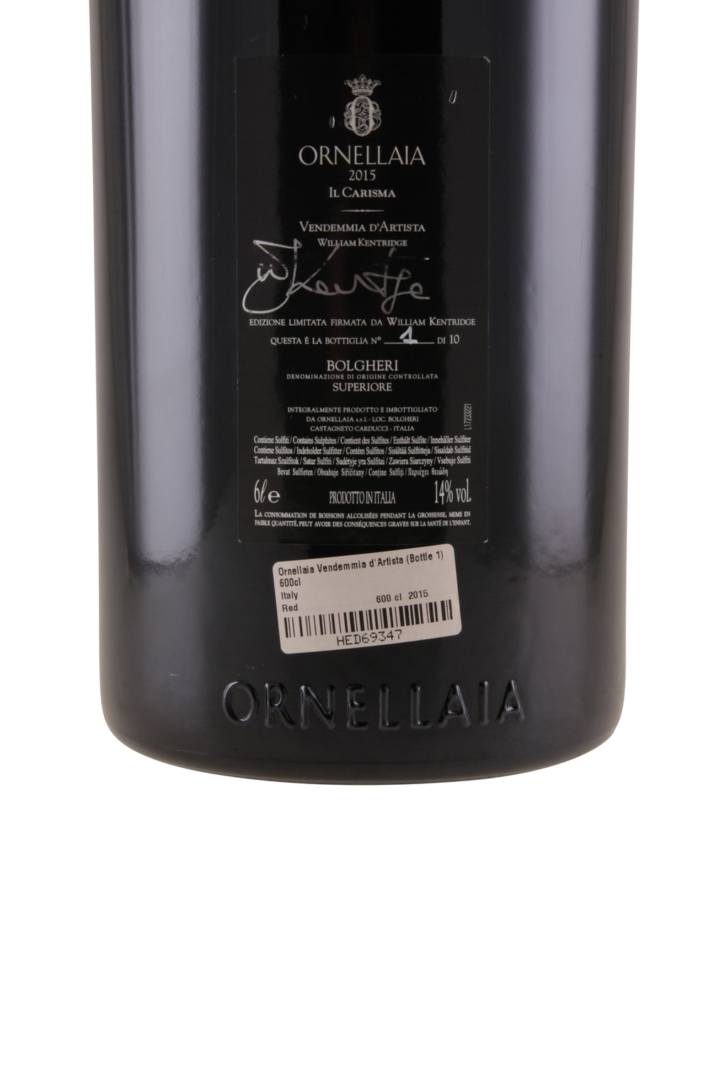 Ornellaia Vendemmia d'Artista William Kentridge Bottle 1 2015 NFT
