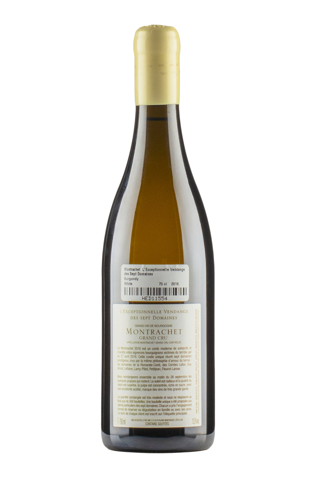Montrachet L`Exceptionnelle Vendange des Sept Domaines 2016 NFT