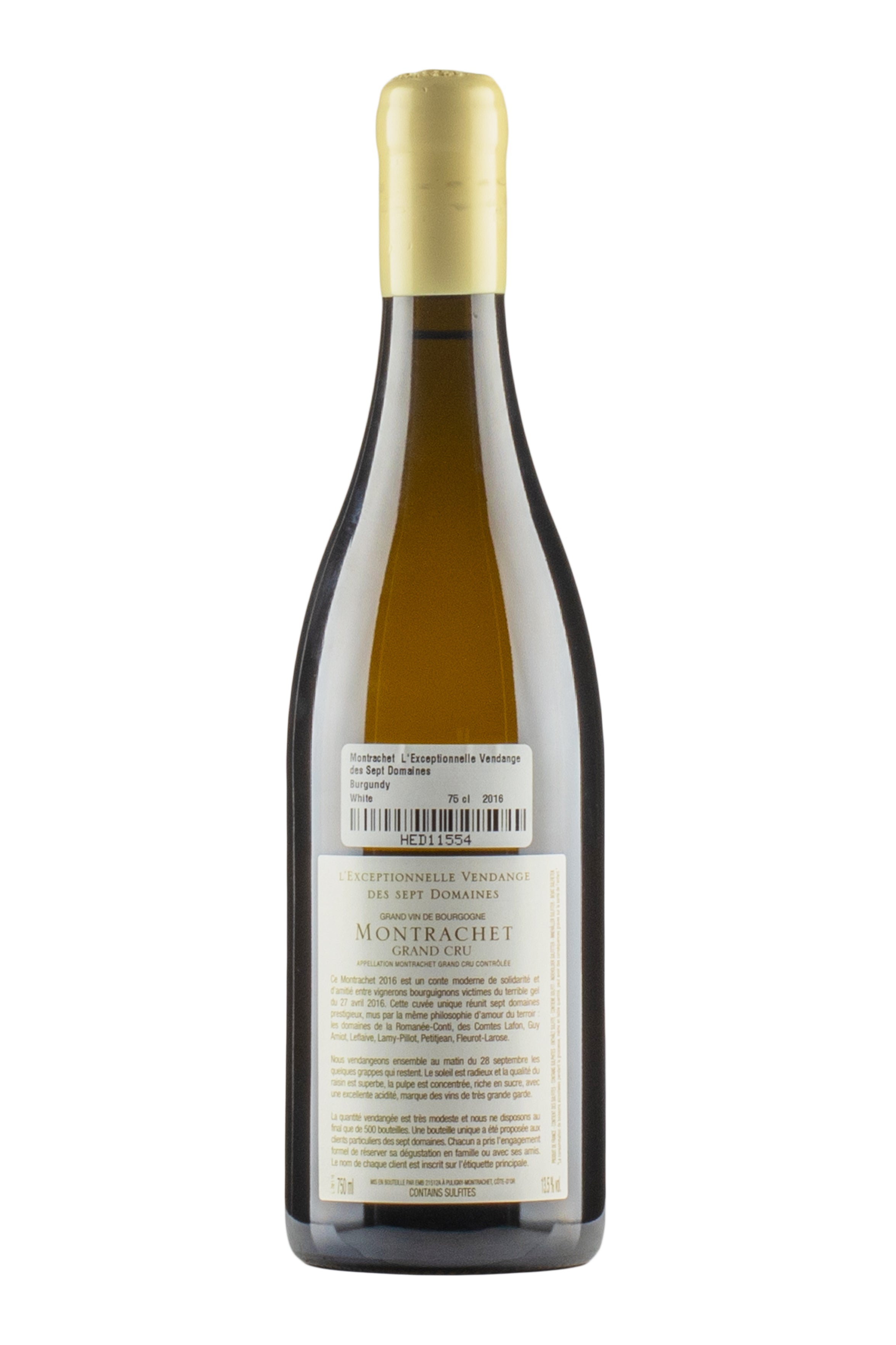 Montrachet L`Exceptionnelle Vendange des Sept Domaines 2016 NFT