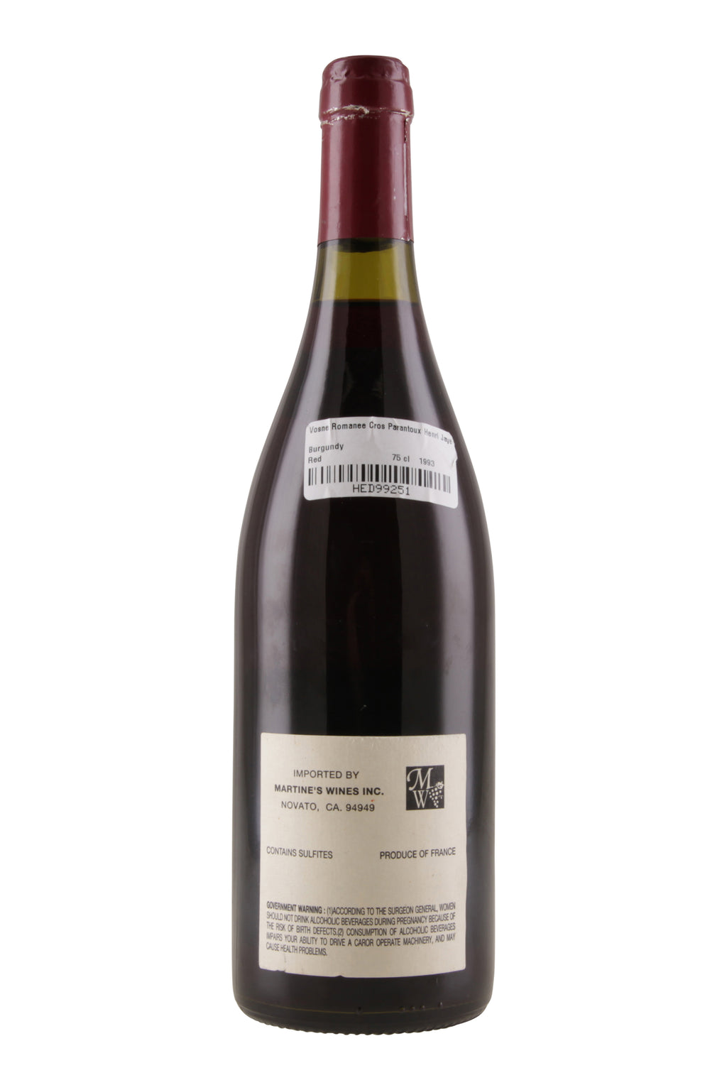 Vosne Romanee Cros Parantoux Henri Jayer 1993 NFT