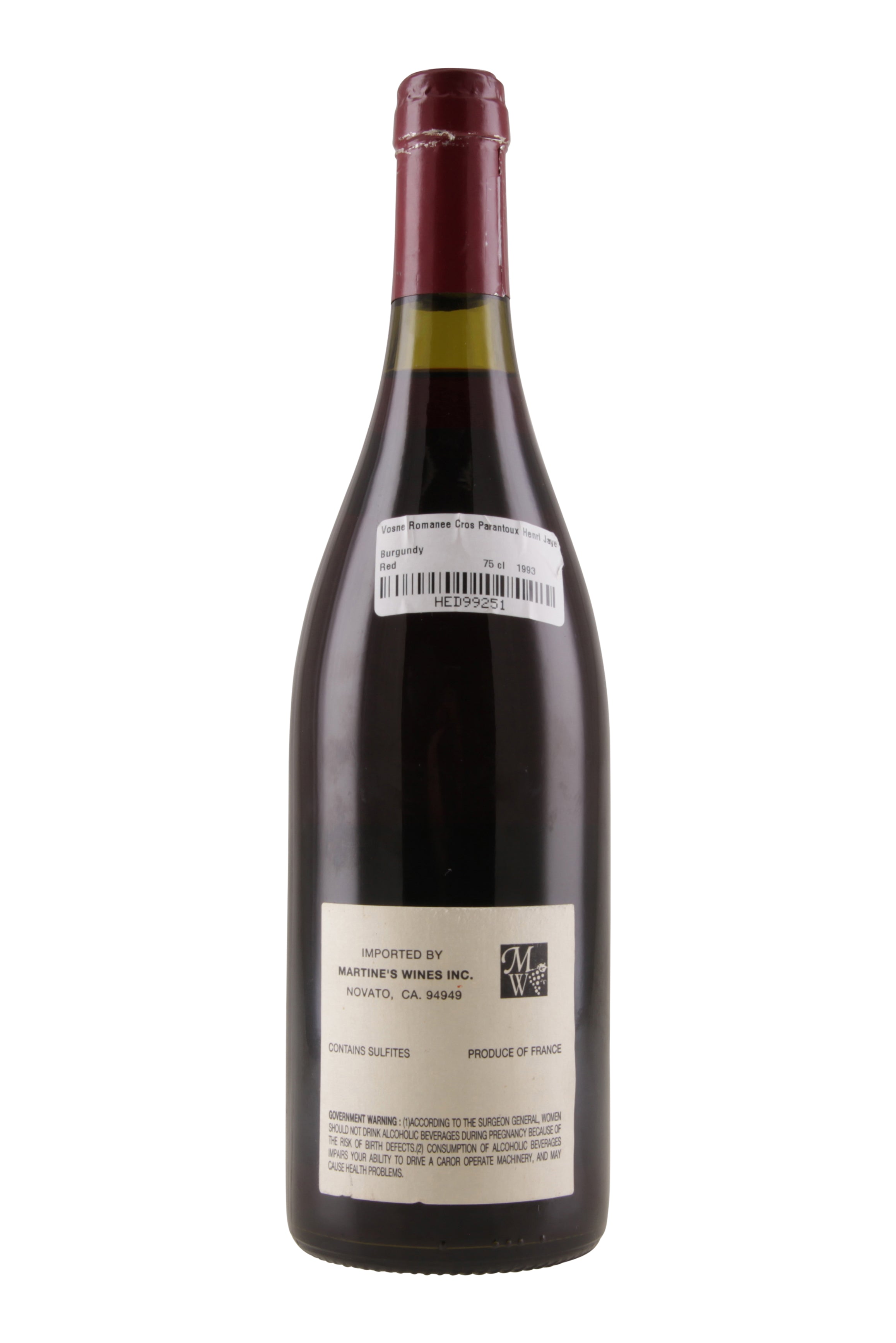 Vosne Romanee Cros Parantoux Henri Jayer 1993 NFT
