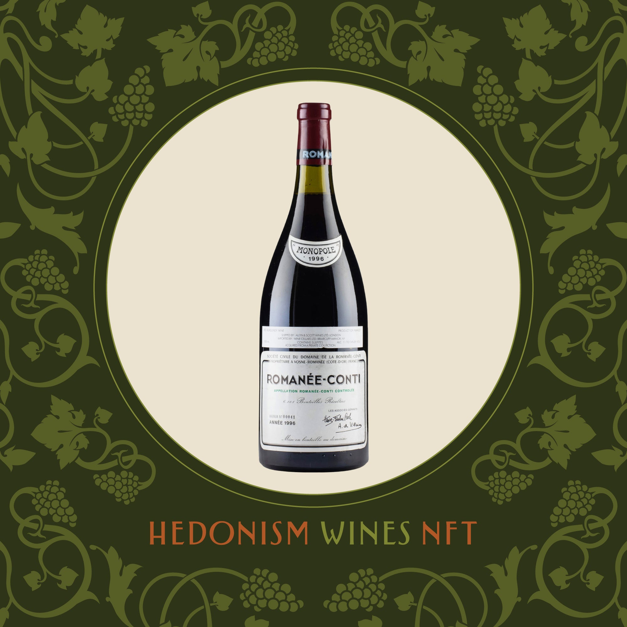 Romanee Conti DRC Magnum 1996 NFT
